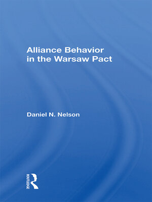 cover image of Alliance Behavior In the Warsaw Pact